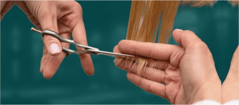 قص أطراف الشعر